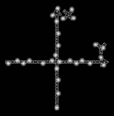 Işık Lekeli Parlak Örgü Tel Çerçeve Kartezyen Eksenleri