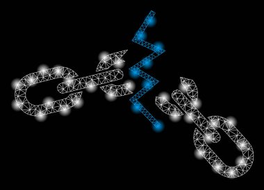 Parlama Noktalar ile Parlak Örgü Karkas Kırık Zincir