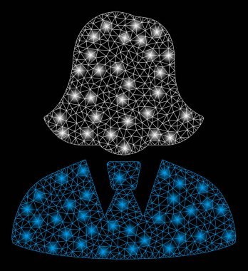 Işık Spotlar ile Parlak Mesh Ağ Business Lady