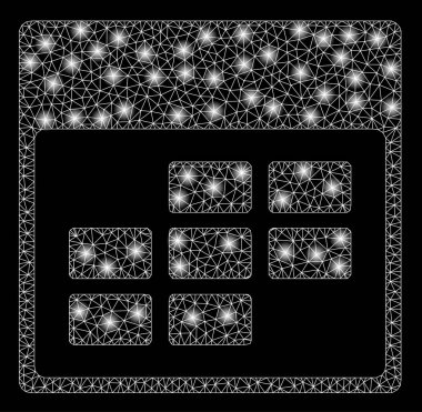 Işık Lekeleri ile Parlak Örgü Karkas Takvim Ay Izgara