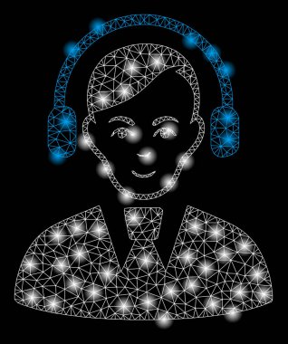 Flash Spotlu Parlak Kafes Ağ Çağrı Merkezi Operatörü