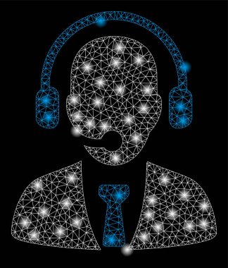 Işık Noktalı Parlak Örgü Tel Çerçeve Çağrı Merkezi