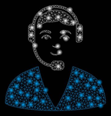 Işık Noktalı Parlak Kafes Ağ Çağrı Merkezi Operatörü