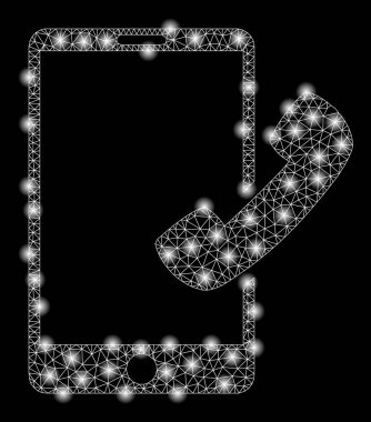 Parlak Örgü Karkas Parlama Noktalar ile Akıllı Telefon Çağrı