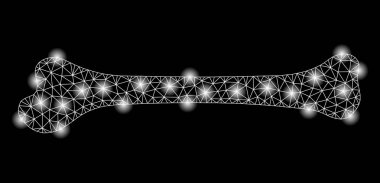Parlama Noktaları ile Parlak Örgü Tel Çerçeve Kemik