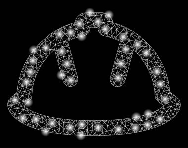 Parlama Noktalar ile Parlak Örgü Tel Çerçeve Oluşturucu Kask