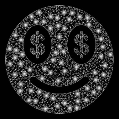 Flash Spotlar ile Parlak Örgü Ağ İşadamı Smile