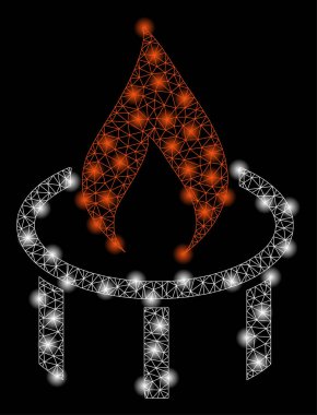 Parlama Noktalar ile Parlak Örgü Ağ Brül Örme Meme Alev