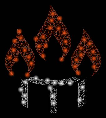 Işık Lekeleri ile Parlak Örgü Karkas Brülör Nozul Yangın