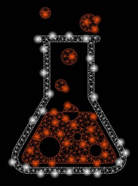 Işık Noktalar ile Parlak Örgü Ağ Kaynama Sıvı