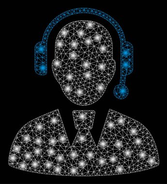 Işık Lekeleri ile Parlak Örgü Karkas Çağrı Merkezi Yöneticisi