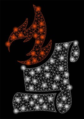 Parlama Noktalar ile Parlak Örgü Ağ Yanık El Yazması