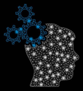 Flaş Spotlar ile Parlak Mesh 2d Beyin Dişliler