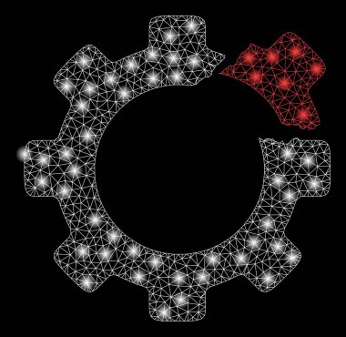 Flaş Spotlu Parlak Örgü Tel Çerçeve Kırık Dişli