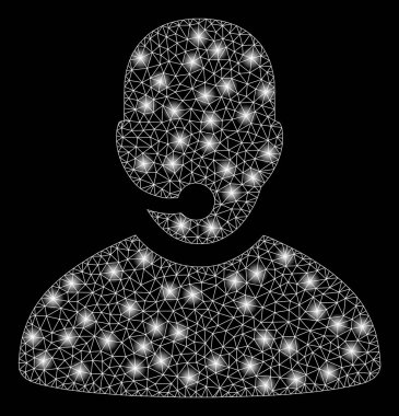 Işık Noktalı Parlak Kafes Tel Çerçeve Çağrı Merkezi Operatörü