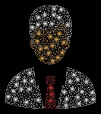 Flash Spotlu Parlak Örgü Tel Çerçeve İşadamı