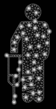 Parlama Lekeleri ile Parlak Mesh 2d Kırık Bacak Hasta