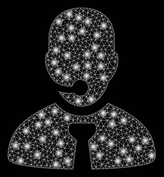 Gestionnaire de centre d'appels réseau maillé lumineux avec points lumineux — Image vectorielle