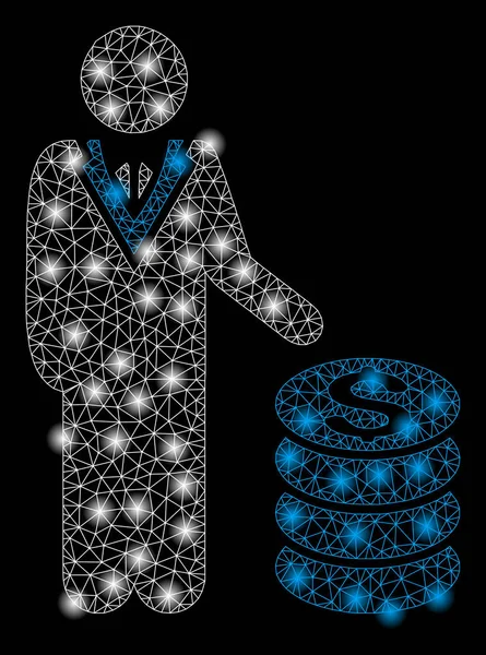 Homme d'affaires en maille brillante avec taches éclair — Image vectorielle