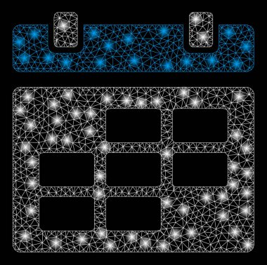 Parlama Noktalar ile Parlak Örgü 2d Takvim