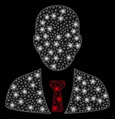 Parlama Spotlu Parlak Örgü Ağ İşadamı