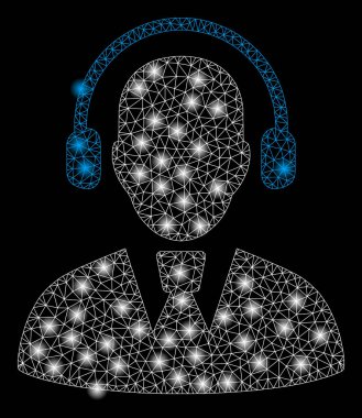 Işık Noktalı Parlak Kafes Ağ Çağrı Merkezi Operatörü