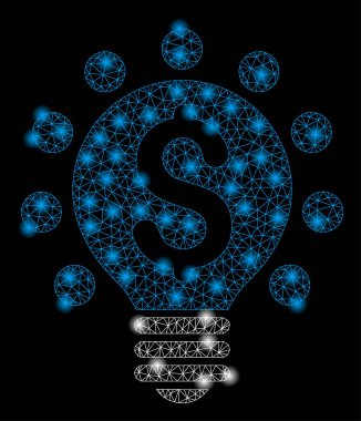 Işık Lekeleri ile Parlak Örgü Karkas İş Patent Ampul