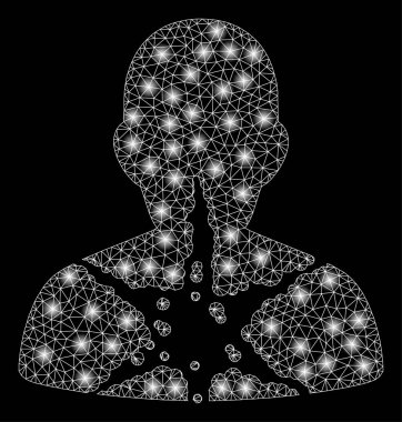 Parlak Örgü Tel Çerçeve Kanser Hasarlı Hasta Flash Spotlar ile