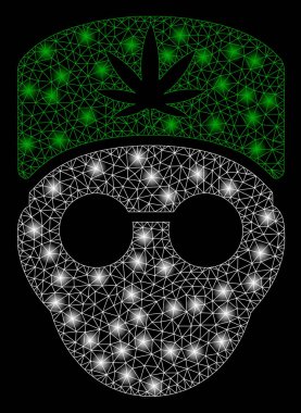 Flash Spotlar ile Parlak Örgü Karkas Esrar Doktor Başkanı