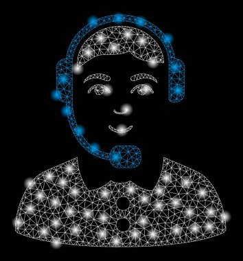 Işık Noktalı Parlak Kafes Ağ Çağrı Merkezi Operatörü