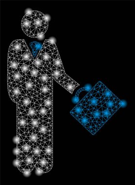 Parlama Spotlu Parlak Örgü Tel Çerçeve İşadamı