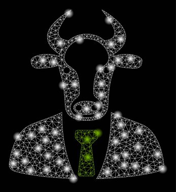 Parlama Spotlu Parlak Örgü Tel Çerçeve Boğa Boss