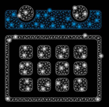 Işık Noktalar ile Parlak Örgü Tel Çerçeve Takvim Ay