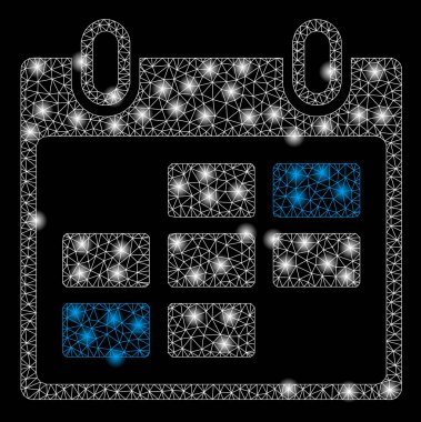 Işık Noktalar ile Parlak Örgü 2d Takvim Günleri