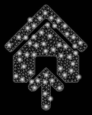 Parlama Noktalar ile Parlak Örgü Ağ Bina Girişi