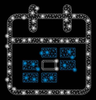 Işık Noktalar ile Parlak Örgü Ağ Takvim Tarihi