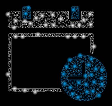 Flash Spotlarla Parlak Kafes Ağ Takvimi Sayfa ve Saati