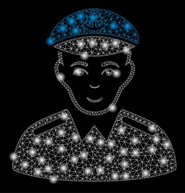 Parlama Noktaları ile Parlak Örgü Ağ Kaptan