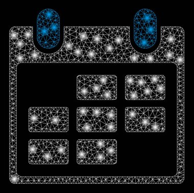 Parlama Spotlu Parlak Örgü Tel Çerçeve Takvimi