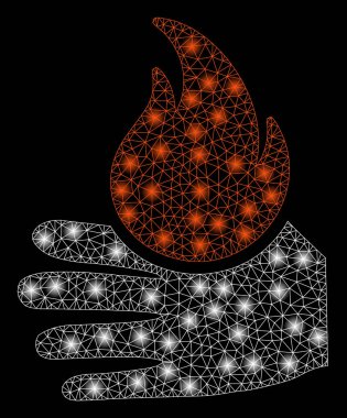 Parlama Noktalar ile Parlak Örgü 2d Yanık El