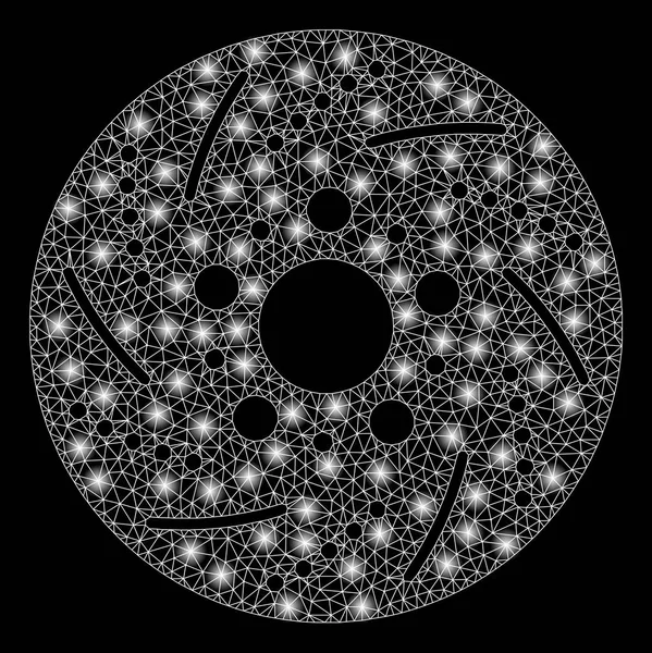 Яскравий мережевий гальмівний диск сітки з флеш-плямами — стоковий вектор