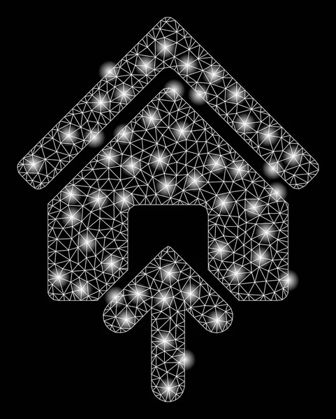 Parlama Noktalar ile Parlak Örgü Ağ Bina Girişi