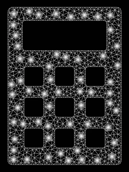 Яскрава сітка 2D калькулятор зі світлими плямами — стоковий вектор