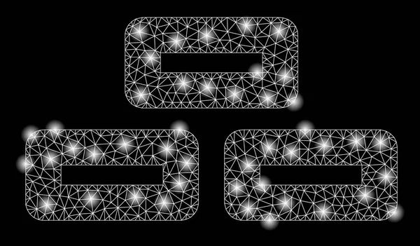 Ladrillos de malla brillante con puntos de luz — Vector de stock