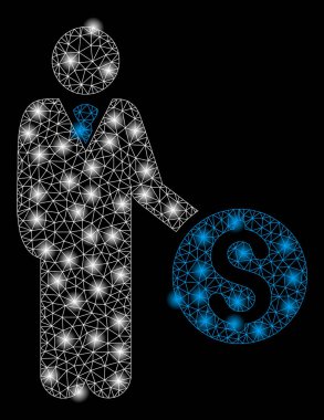 Işık Noktalar ile Parlak Örgü Tel Çerçeve Banker