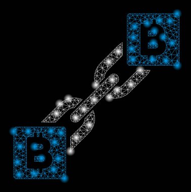 Parlama Spotlu Parlak Örgü Karkas Bitcoin Blockchain