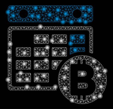 Işık Spotlu Parlak Örgü 2d Bitcoin Takvimi