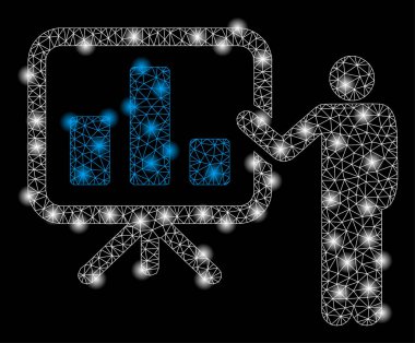 Işık Noktalı Parlak Örgü 2d Çubuk Grafik Sunumu