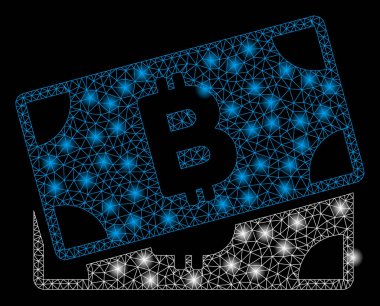 Flash Spotlu Parlak Mesh 2d Bitcoin Banknotlar