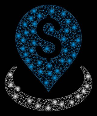 Işık Noktalar ile Parlak Örgü 2d Banka Yerleştirme